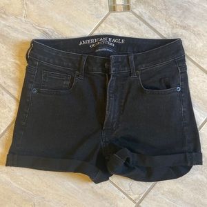 Black jean shorts